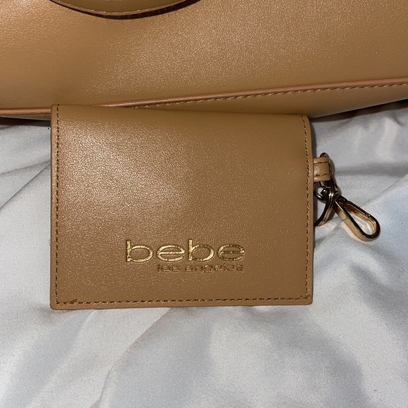 BeBe Los Angeles Tan with Gold Purse with keyhole coin holder with two handles - Picture 2 of 8